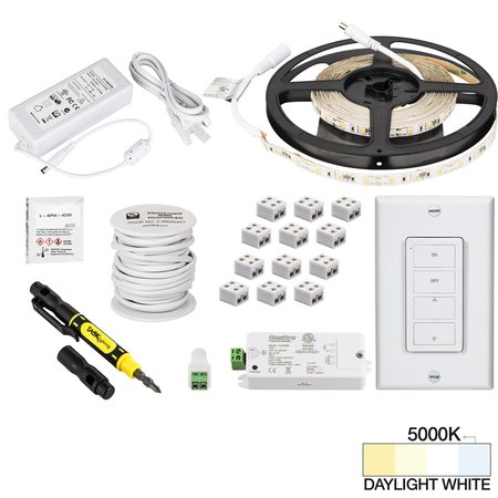 TASK LIGHTING 16 Ft., 120 Lumens/Ft. 12V, Accent Output Uno Wireless Controller, Daylight Wht 5000K L-RK1Z1A-16-50